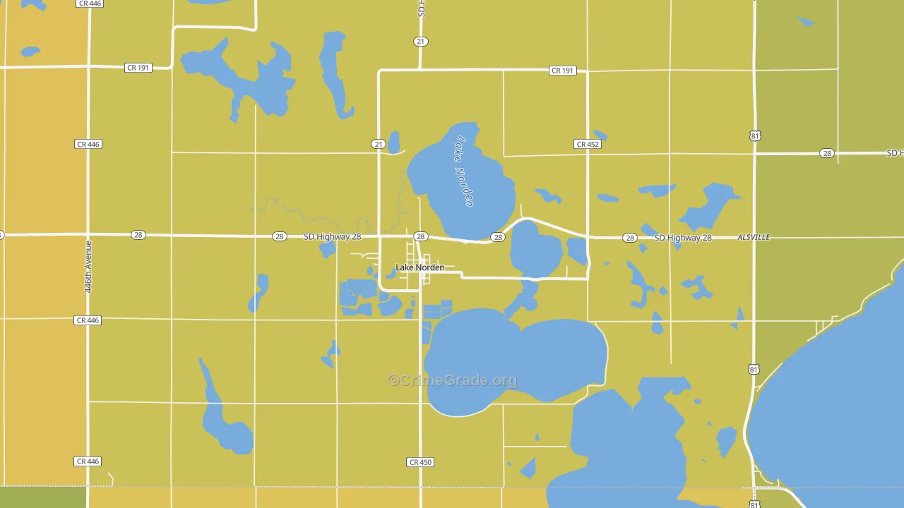 Lake Norden, SD Map of Vandalism Rates