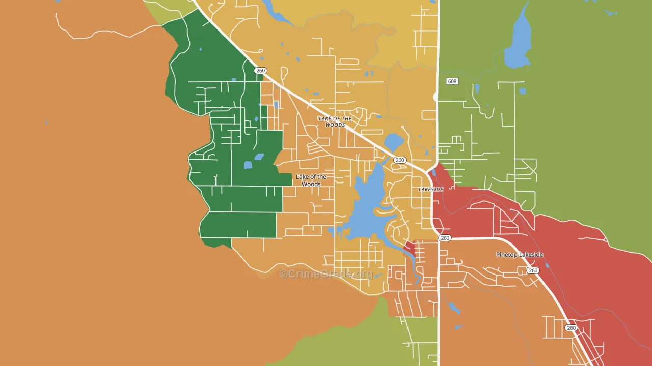Lake of the Woods, AZ Map of Vandalism Rates
