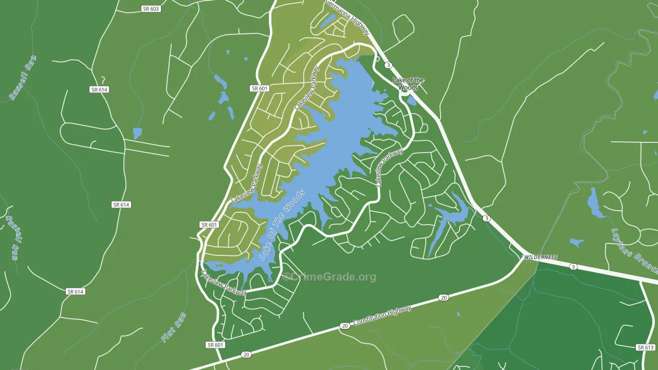 Lake of the Woods, VA Map of Vandalism Rates