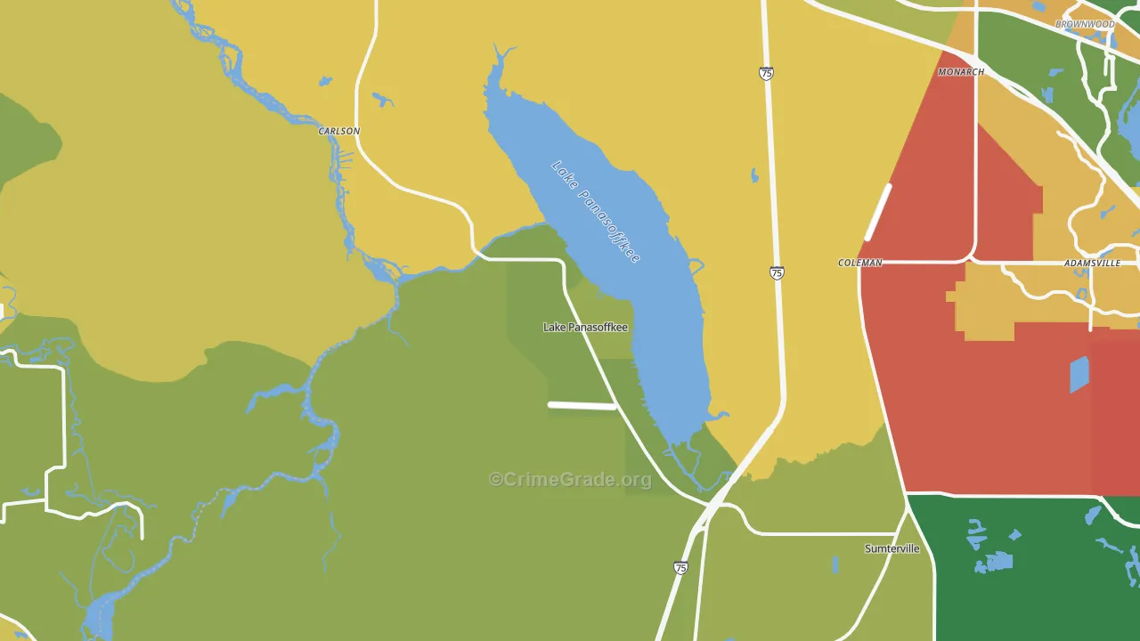 Lake Panasoffkee, FL Map of Vandalism Rates