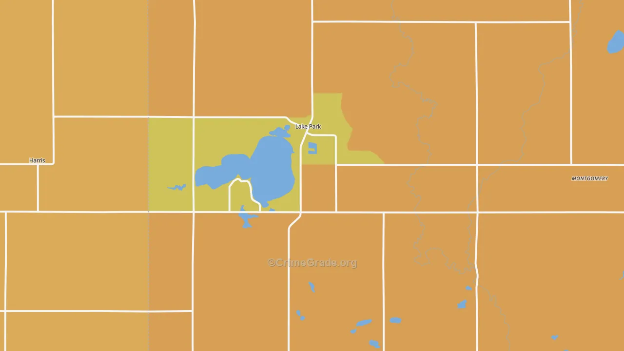 Lake Park, IA Map of Vandalism Rates