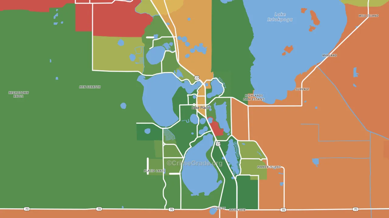Lake Placid, FL Map of Vandalism Rates