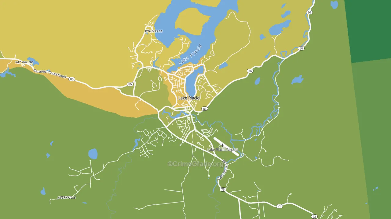 Lake Placid, NY Map of Vandalism Rates