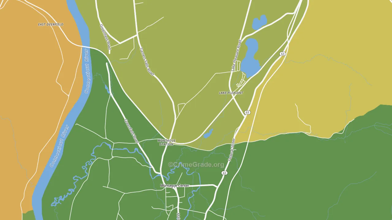 Lake Pleasant, MA Map of Vandalism Rates