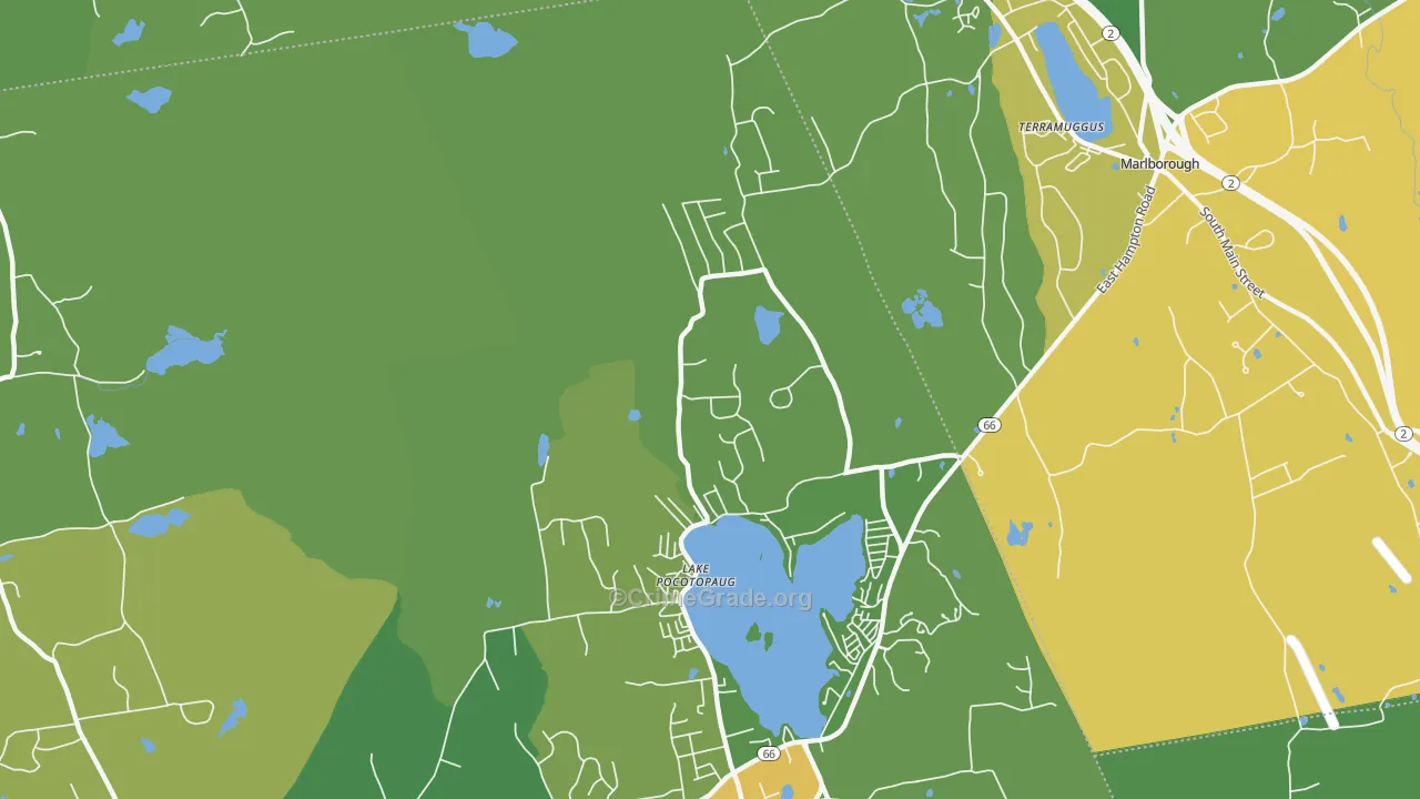 Lake Pocotopaug, CT Map of Vandalism Rates