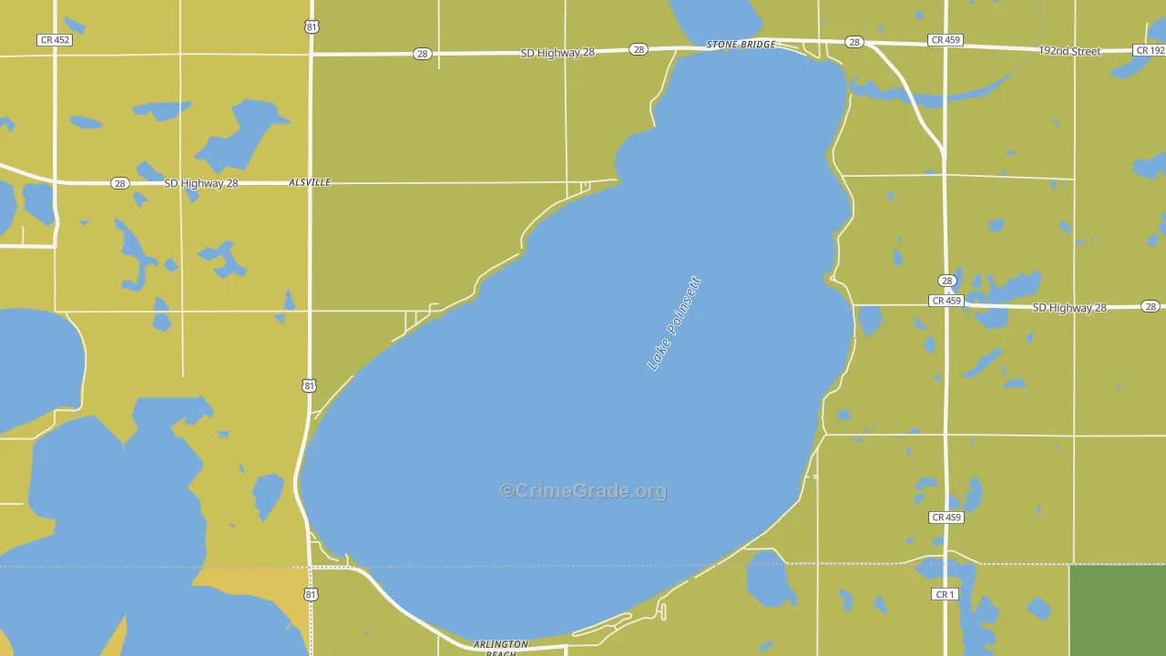 Lake Poinsett, SD Map of Vandalism Rates