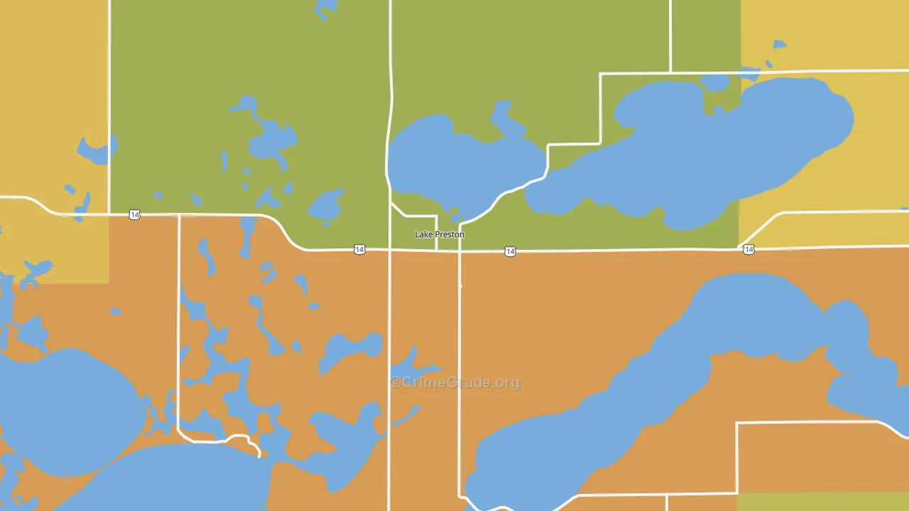 Lake Preston, SD Map of Vandalism Rates