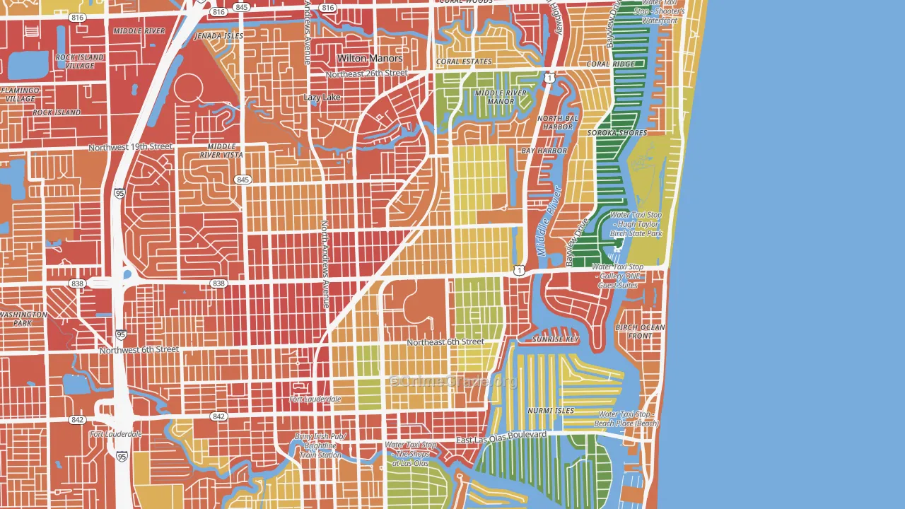 Lake Ridge, Fort Lauderdale, FL Map of Vandalism Rates
