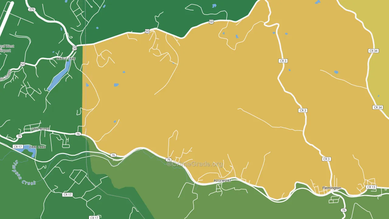 Lake Ridge, WV Map of Vandalism Rates