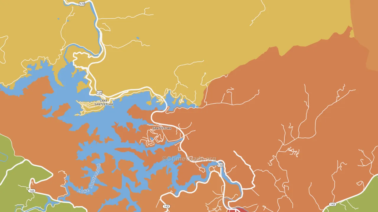 Lake Santeetlah, NC Map of Vandalism Rates