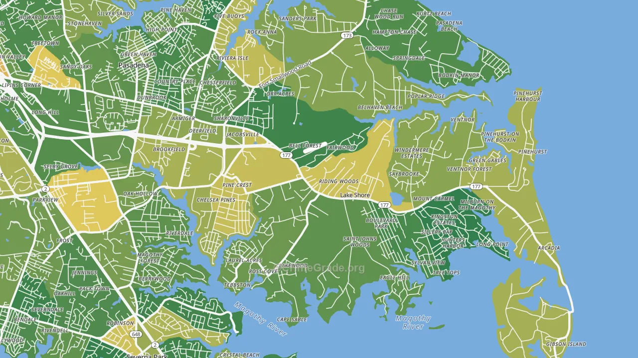 Lake Shore, MD Map of Vandalism Rates