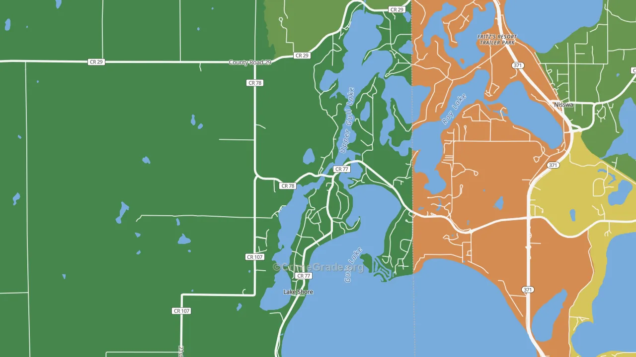 Lake Shore, MN Map of Vandalism Rates