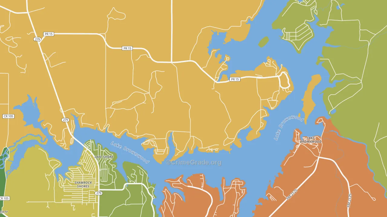 Lake Shore, TX Map of Vandalism Rates
