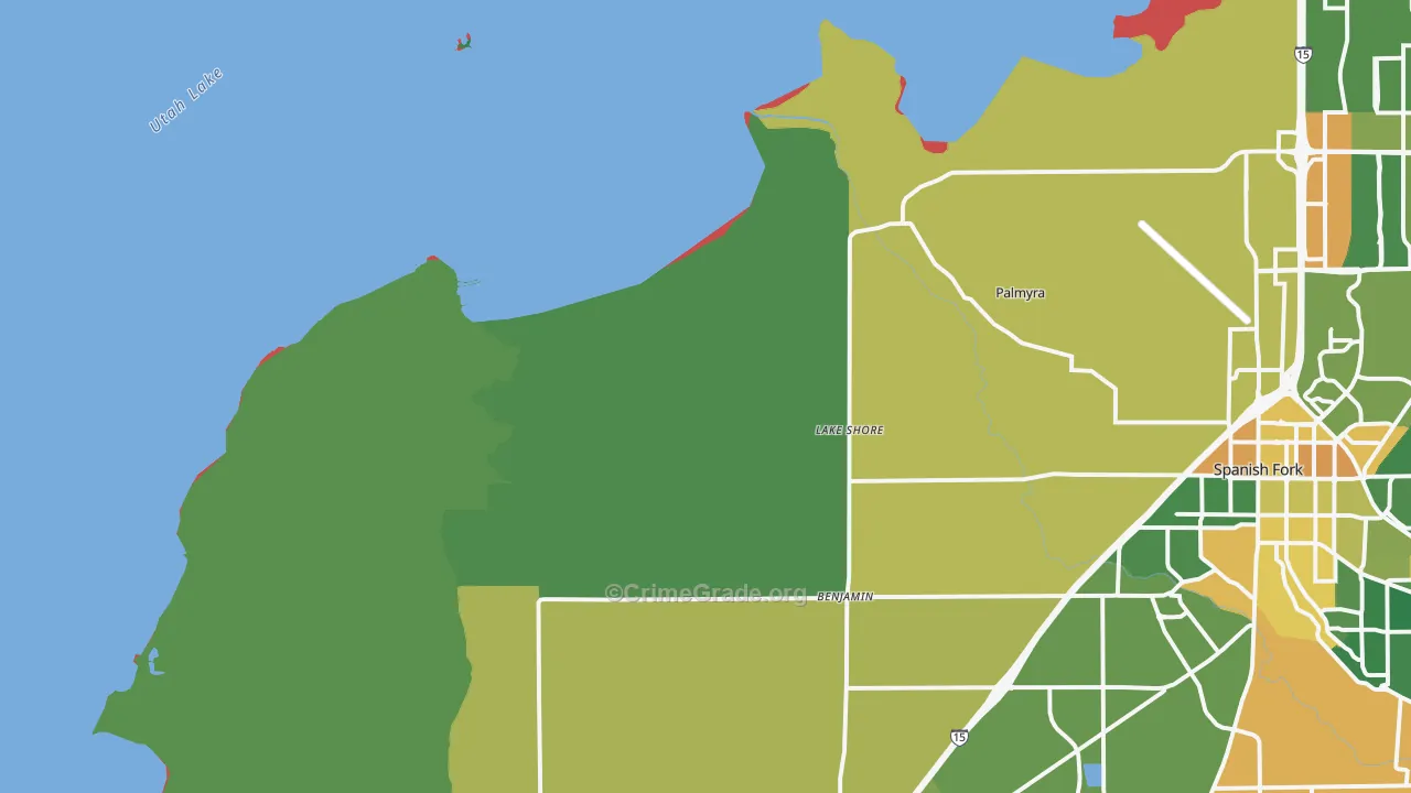 Lake Shore, UT Map of Vandalism Rates
