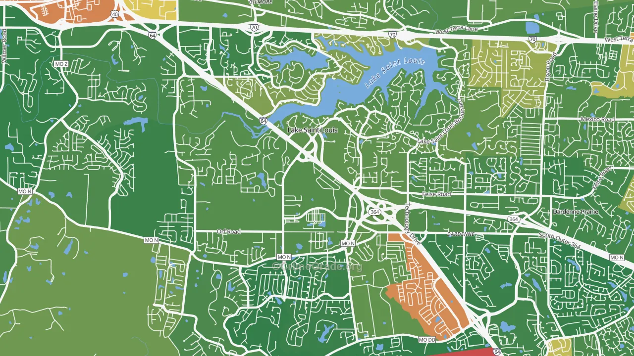 Lake St. Louis, MO Map of Vandalism Rates
