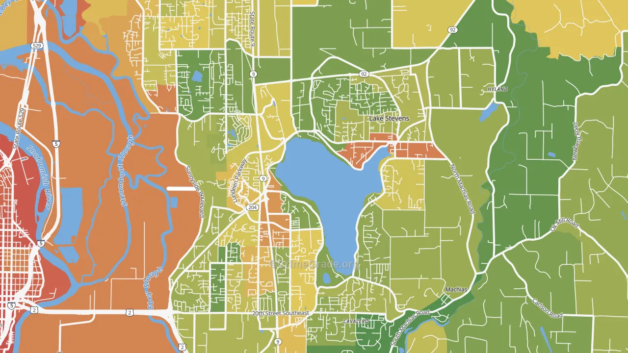Lake Stevens, WA Map of Vandalism Rates