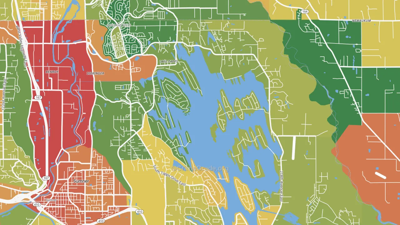 Lake Tapps, WA Map of Vandalism Rates