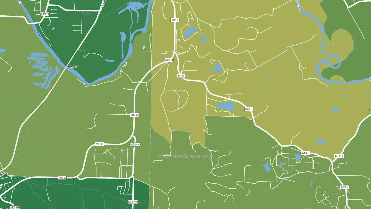 Lake Tekakwitha, MO Map of Vandalism Rates