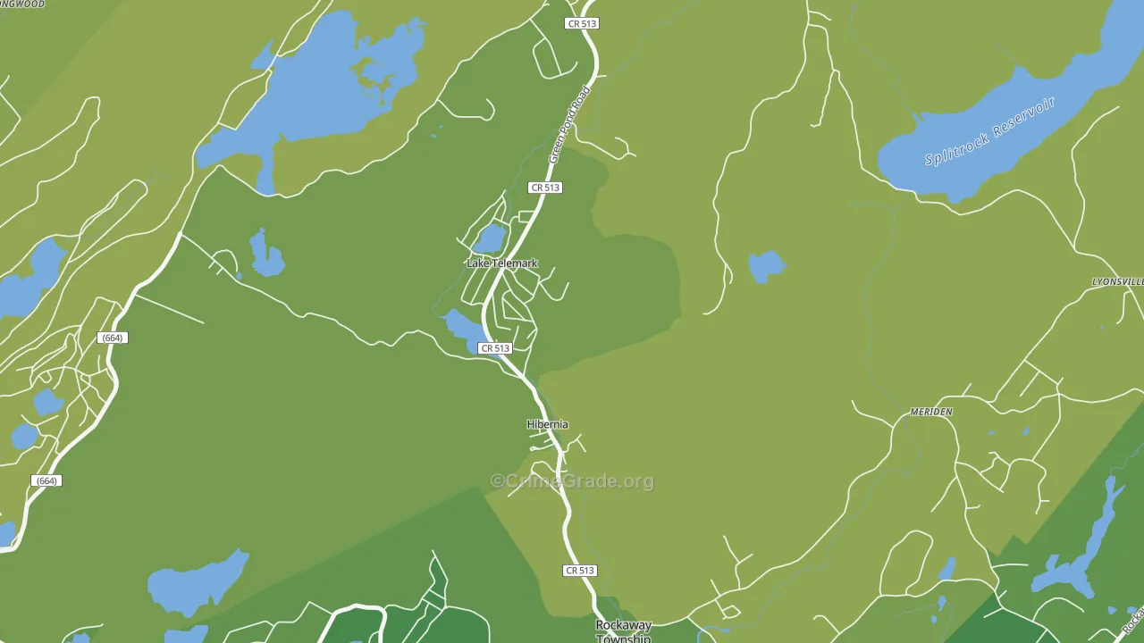 Lake Telemark, NJ Map of Vandalism Rates