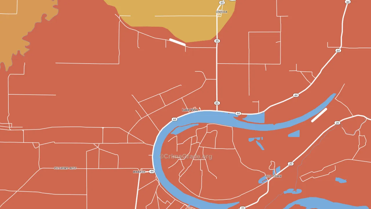 Lake View, AR Map of Vandalism Rates