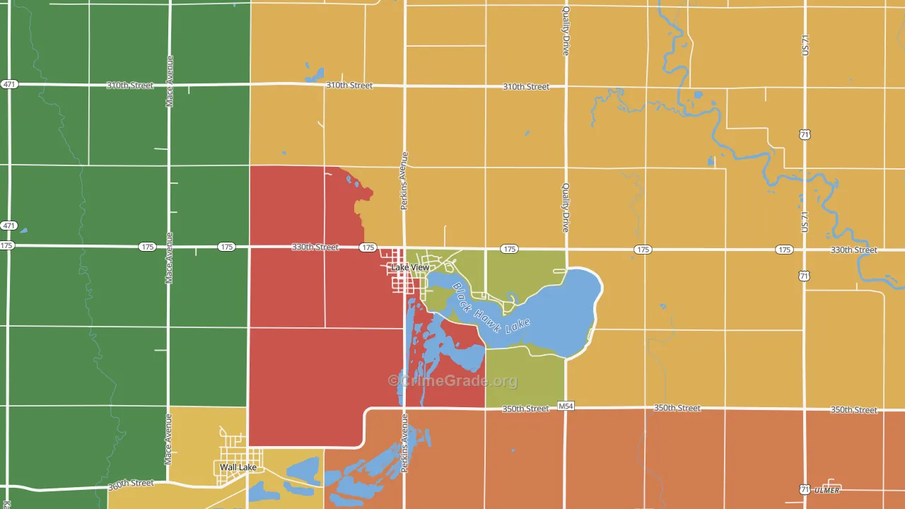 Lake View, IA Map of Vandalism Rates