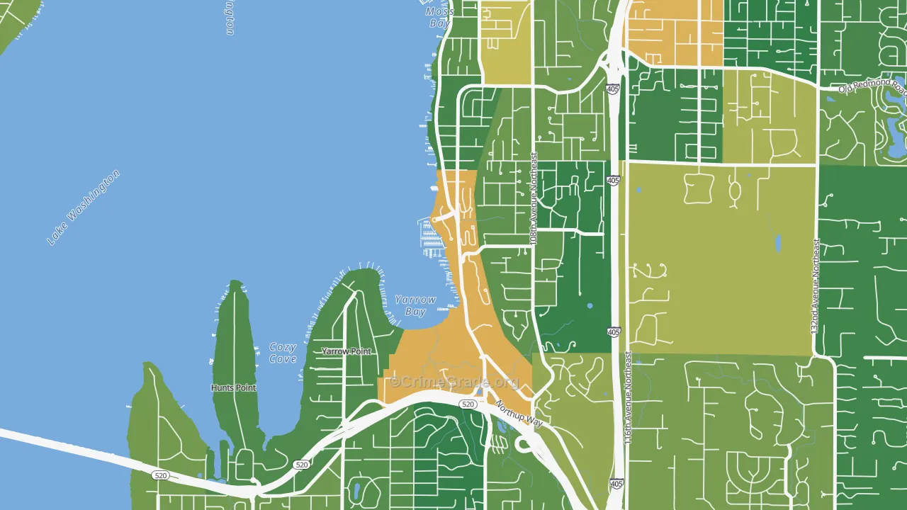 Lake View, Kirkland, WA Map of Vandalism Rates