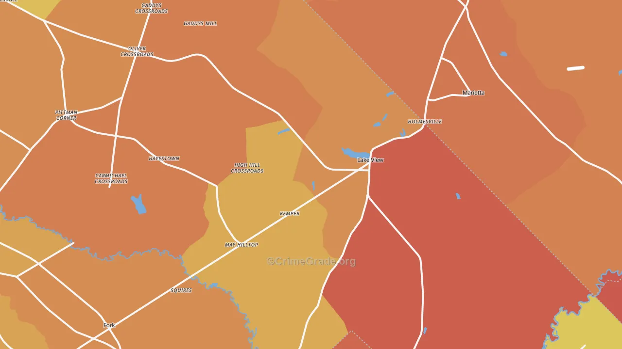 Lake View, SC Map of Vandalism Rates