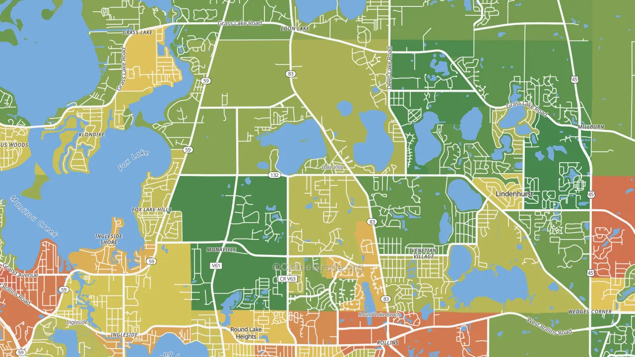 Lake Villa, IL Map of Vandalism Rates