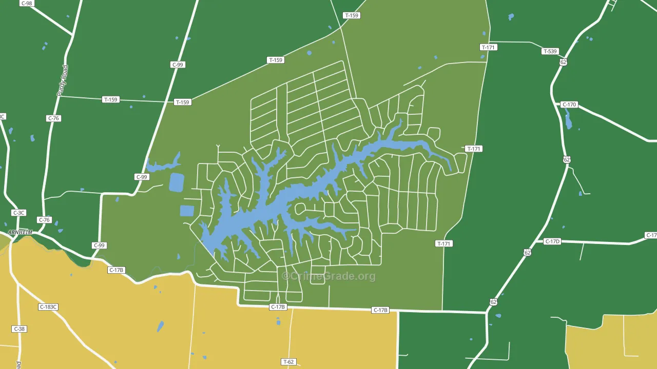 Lake Waynoka, OH Map of Vandalism Rates