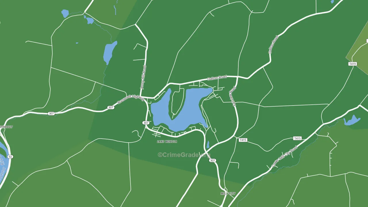 Lake Winola, PA Map of Vandalism Rates