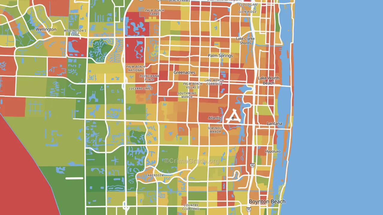 Lake Worth, FL Map of Vandalism Rates