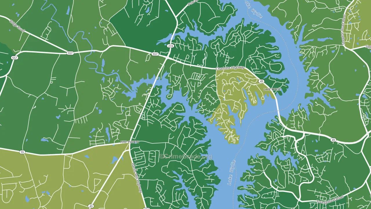 Lake Wylie, SC Map of Vandalism Rates