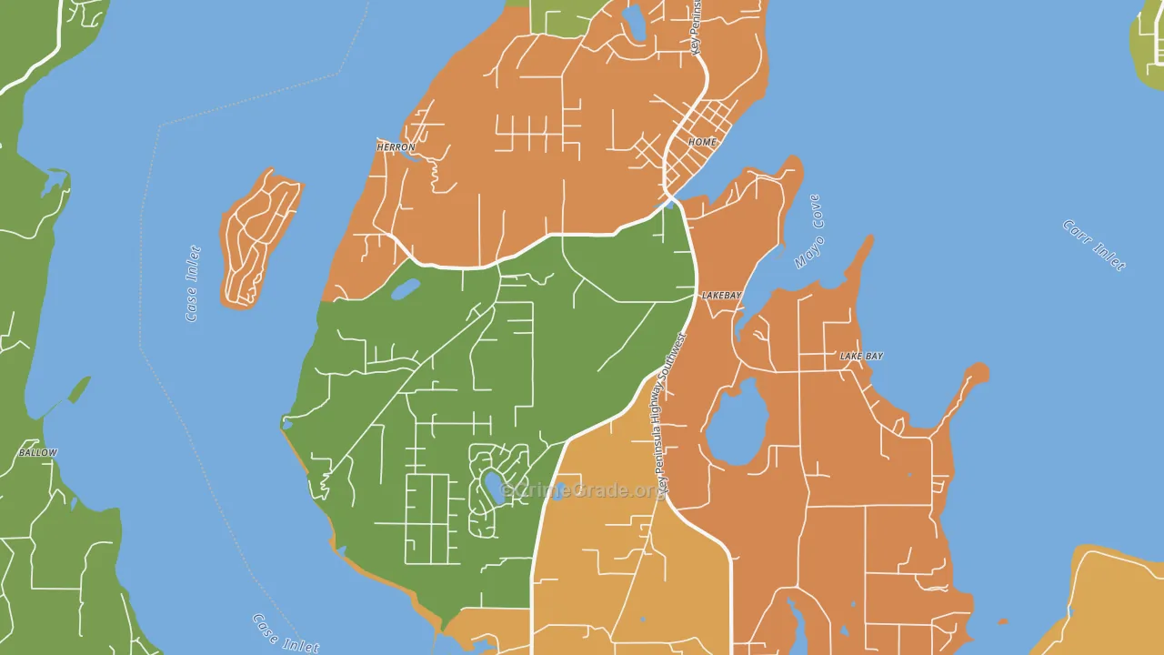 Lakebay, WA Map of Vandalism Rates