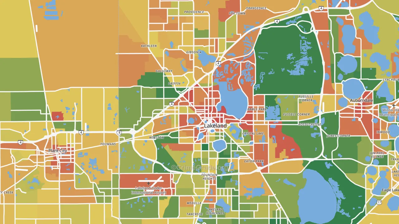 Lakeland, FL Map of Vandalism Rates