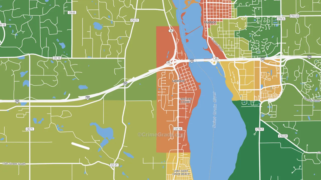 Lakeland, MN Map of Vandalism Rates