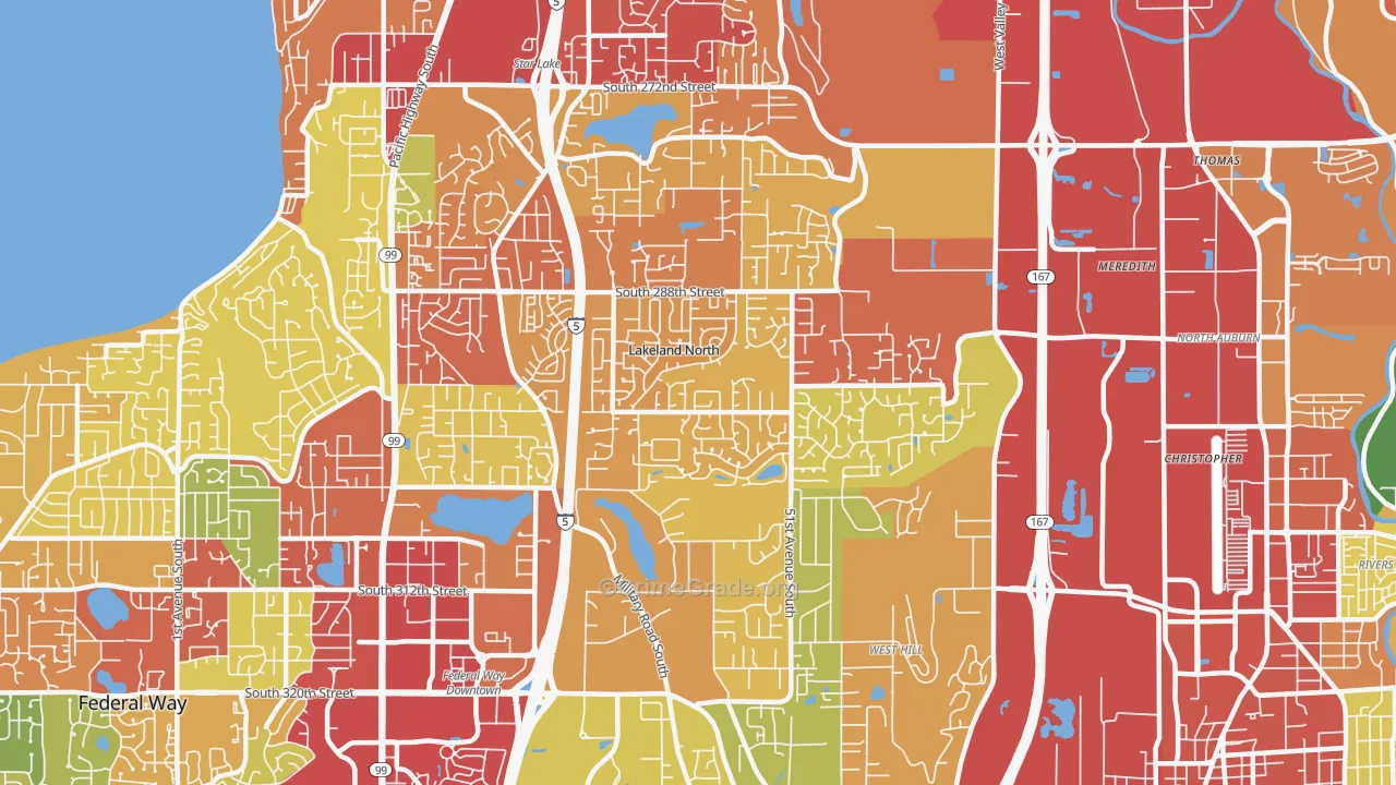 Lakeland North, WA Map of Vandalism Rates