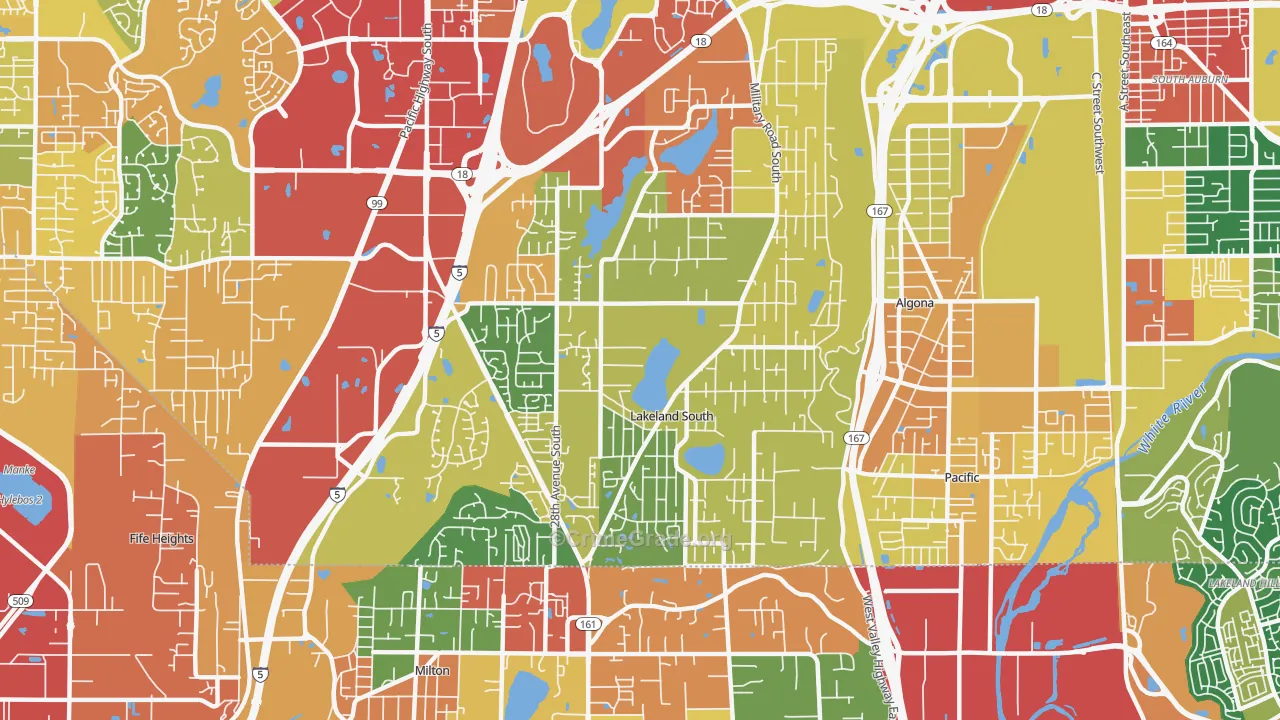 Lakeland South, WA Map of Vandalism Rates