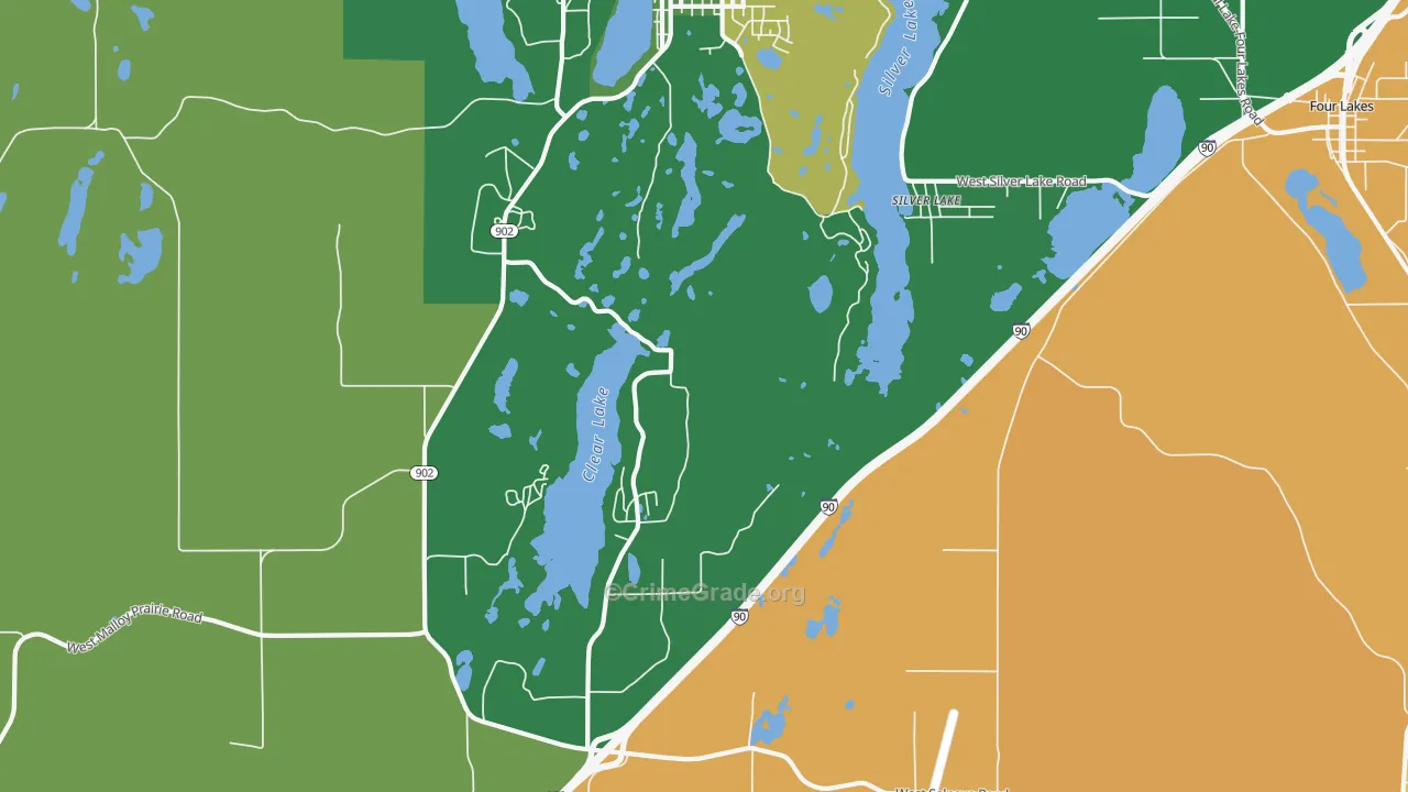 Lakeland Village, WA Map of Vandalism Rates