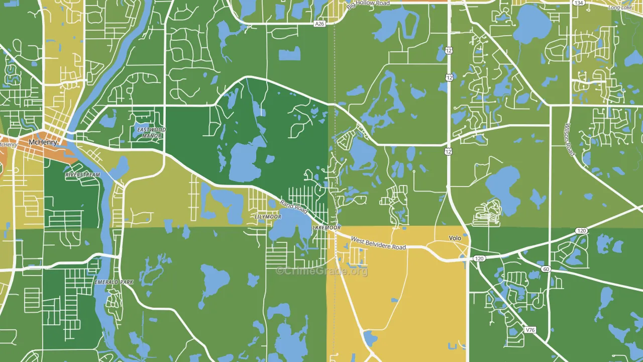 Lakemoor, IL Map of Vandalism Rates