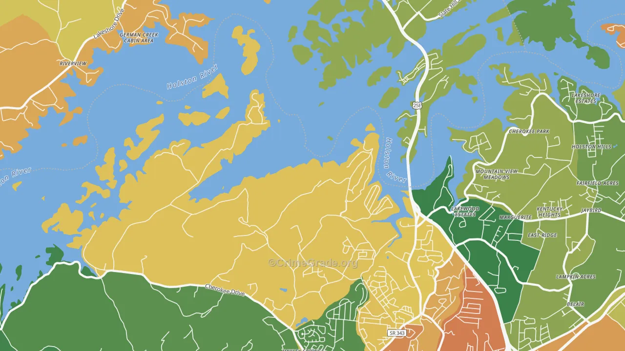 Lakemoore, TN Map of Vandalism Rates