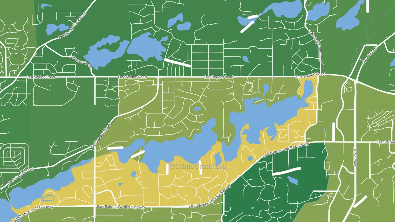 Lakes, AK Map of Vandalism Rates