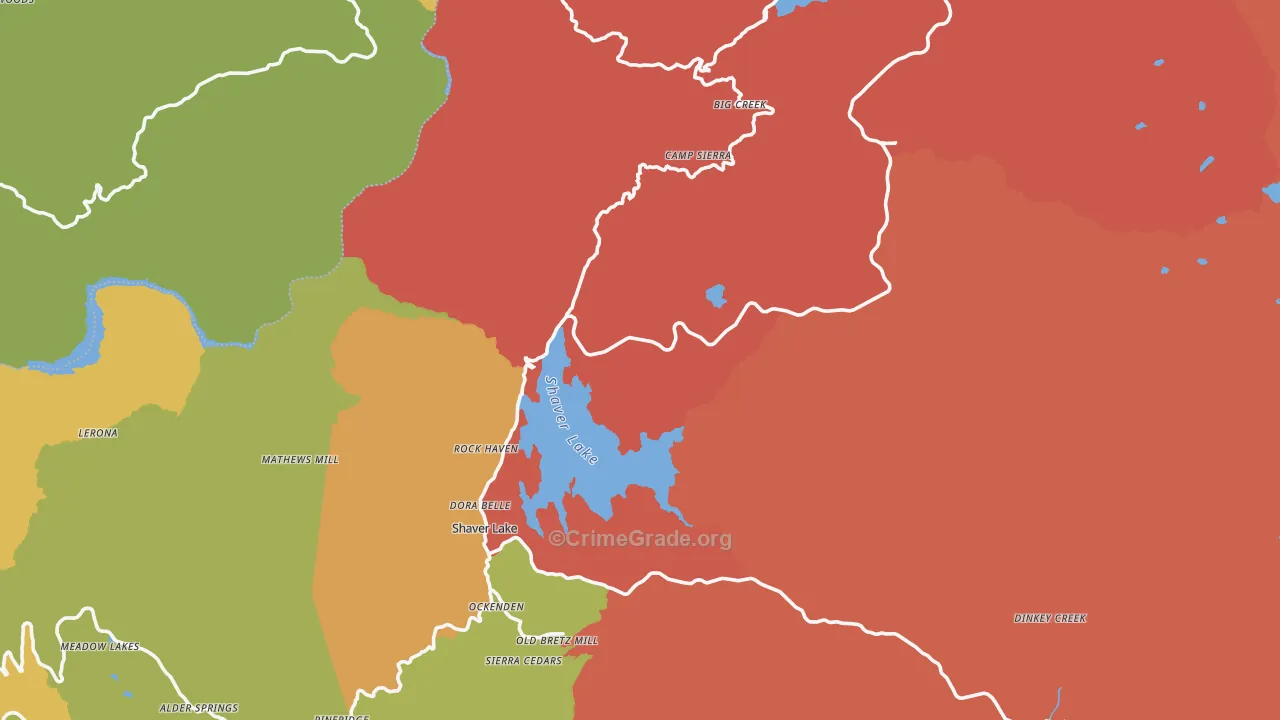 Lakeshore, CA Map of Vandalism Rates