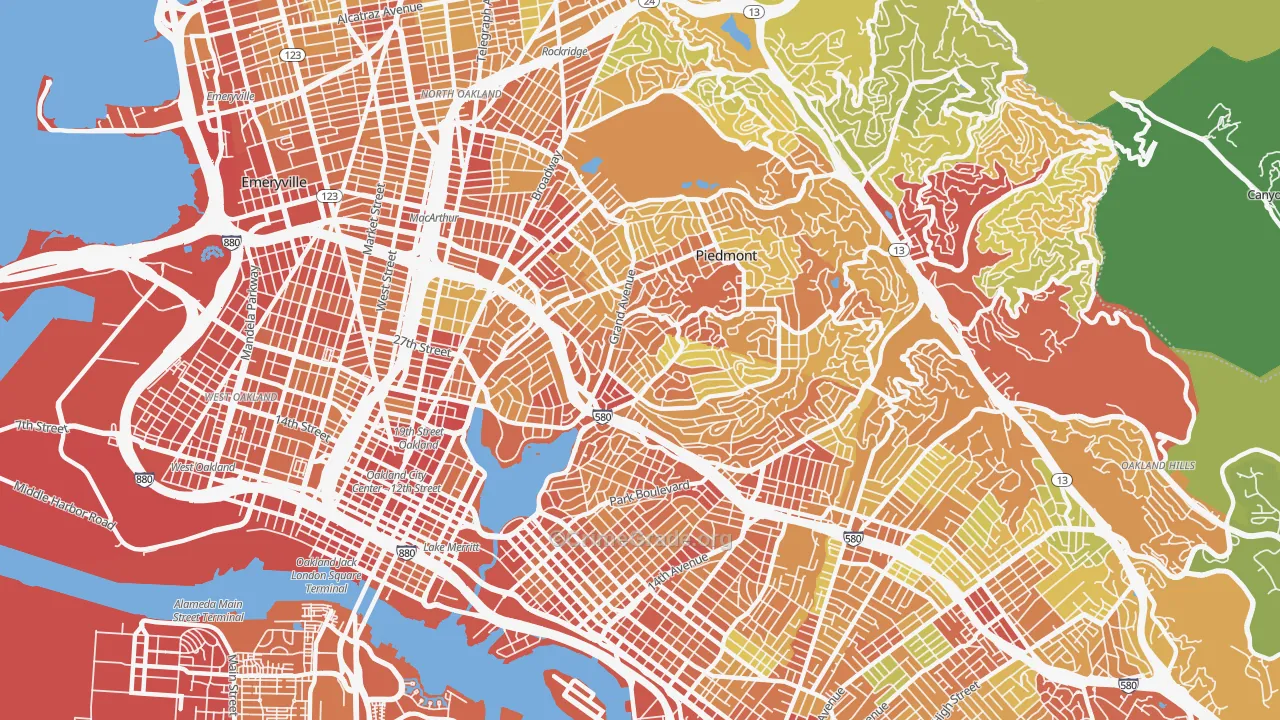 Lakeshore-Oakland, Oakland, CA Map of Vandalism Rates