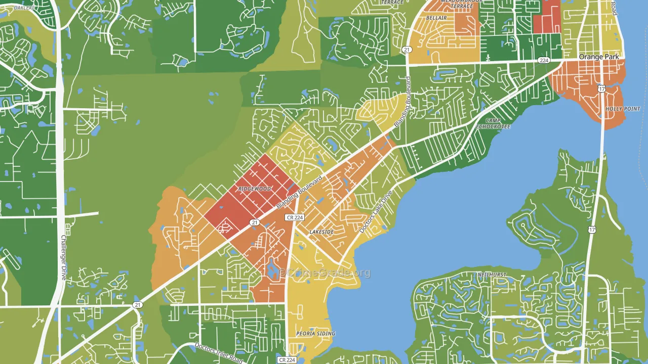 Lakeside, FL Map of Vandalism Rates