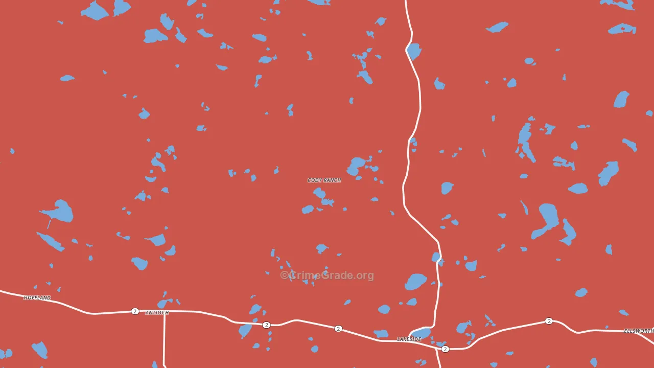 Lakeside, NE Map of Vandalism Rates