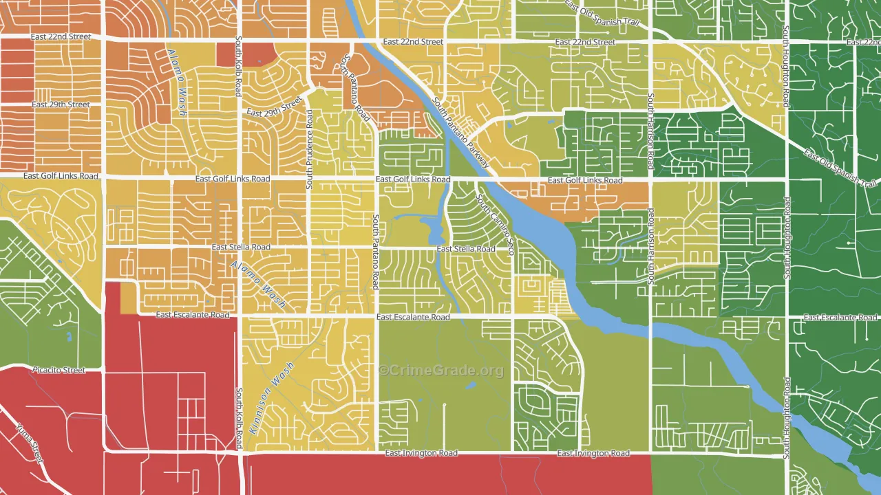 Lakeside Park, Tucson, AZ Map of Vandalism Rates