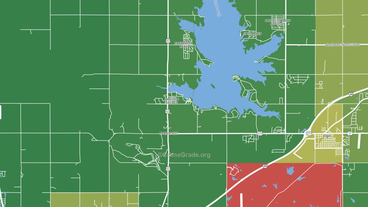 Lakeside Village, OK Map of Vandalism Rates