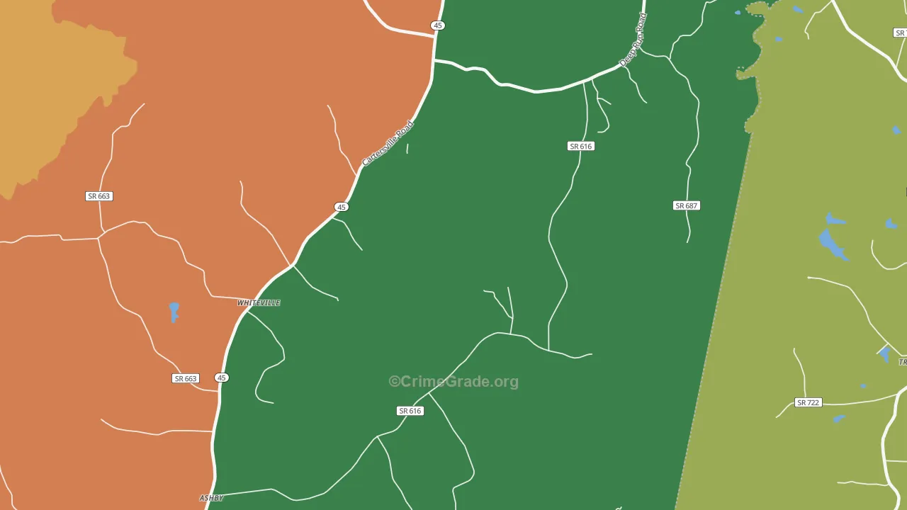 Lakeside Village, VA Map of Vandalism Rates