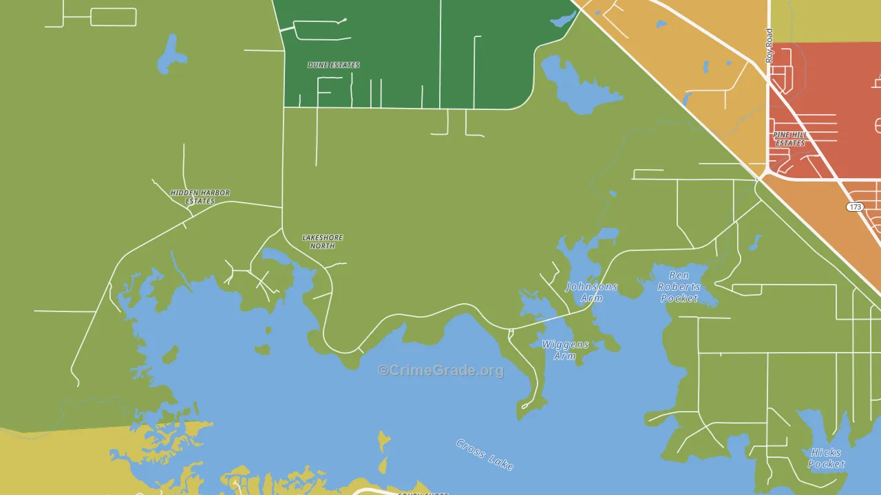 Lakeview, LA Map of Vandalism Rates