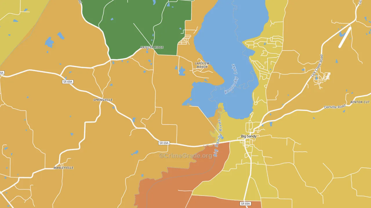 Lakeview Manor, TN Map of Vandalism Rates